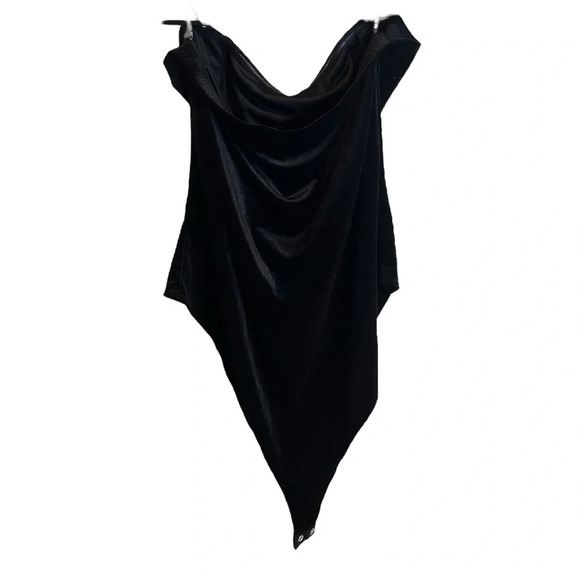 Velvet Strapless Bodysuit with Rhinestone Fringe Vegas Western Cowgirl Plus Size - Picture 8 of 12